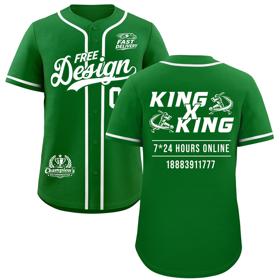 Custom Kelly Green White Classic Style Baseball Jersey Stitched Sports Uniform Personalized For Teams | BuyFootballJersey