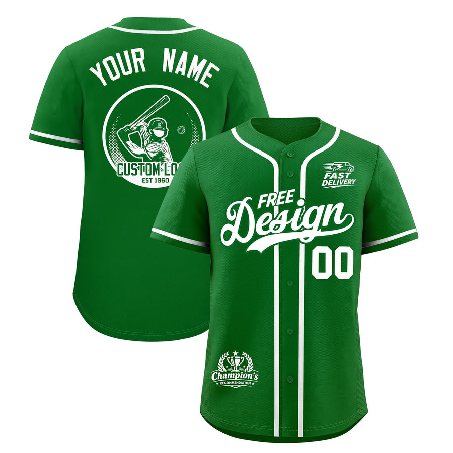 Custom Kelly Green WHIte Classic Style Baseball Jersey Stitched Sports Uniform Personalized For Teams | BuyFootballJersey