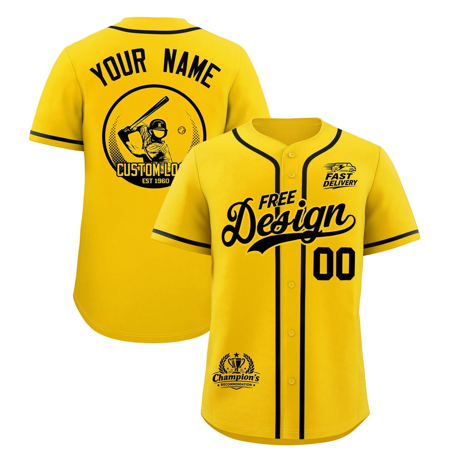 Custom Yellow Black Classic Style Baseball Jersey Stitched Sports Uniform Personalized For Teams | BuyFootballJersey