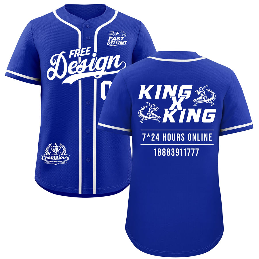 Custom Royal White Classic Style Baseball Jersey Stitched Sports Uniform Personalized For Teams | BuyFootballJersey