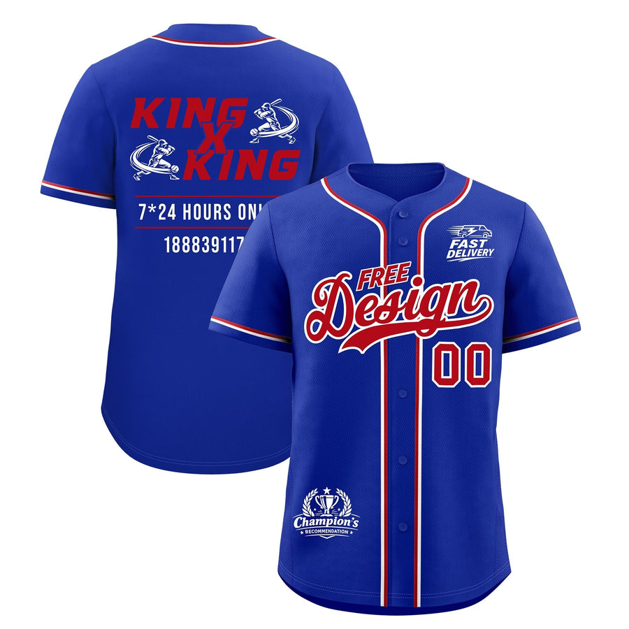 Custom Royal Red Classic Style Baseball Jersey Stitched Sports Uniform Personalized For Teams | BuyFootballJersey