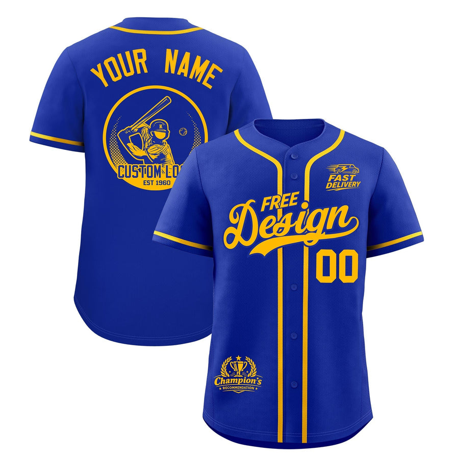 Custom Royal Yellow Classic Style Baseball Jersey Stitched Sports Uniform Personalized For Teams | BuyFootballJersey