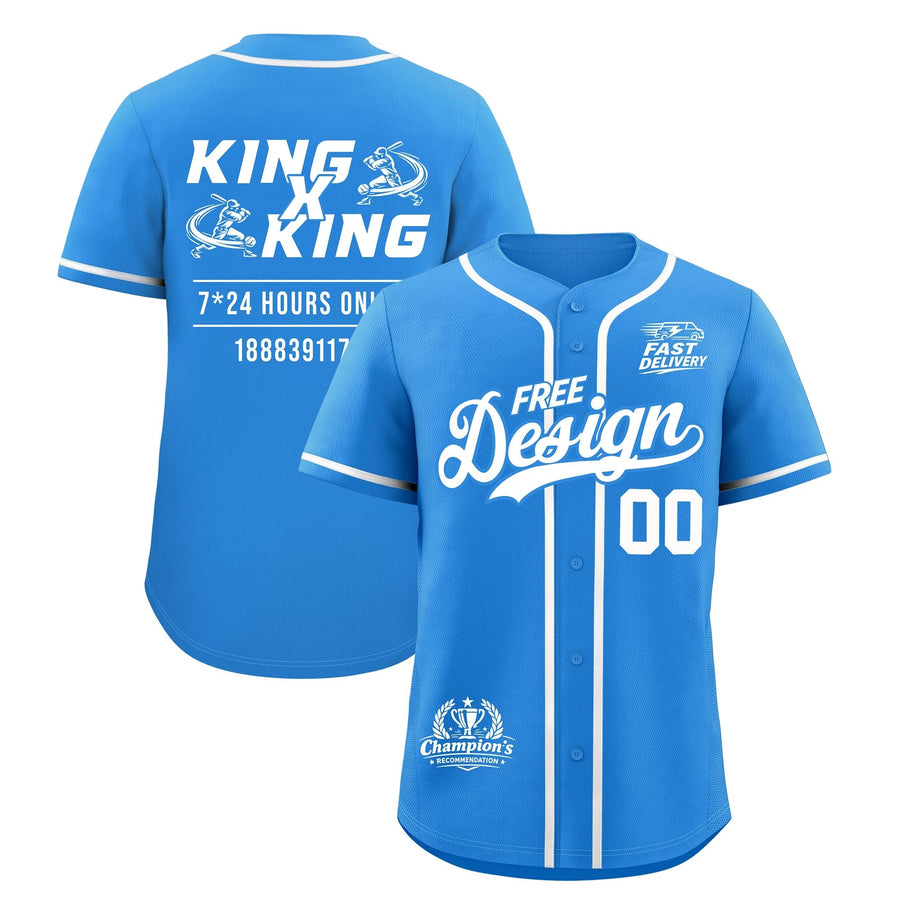 Custom Light Blue White Classic Style Baseball Jersey Stitched Sports Uniform Personalized For Teams | BuyFootballJersey