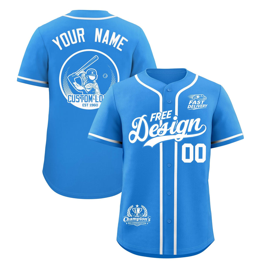 Custom Light Blue White Classic Style Baseball Jersey Stitched Sports Uniform Personalized For Teams | BuyFootballJersey