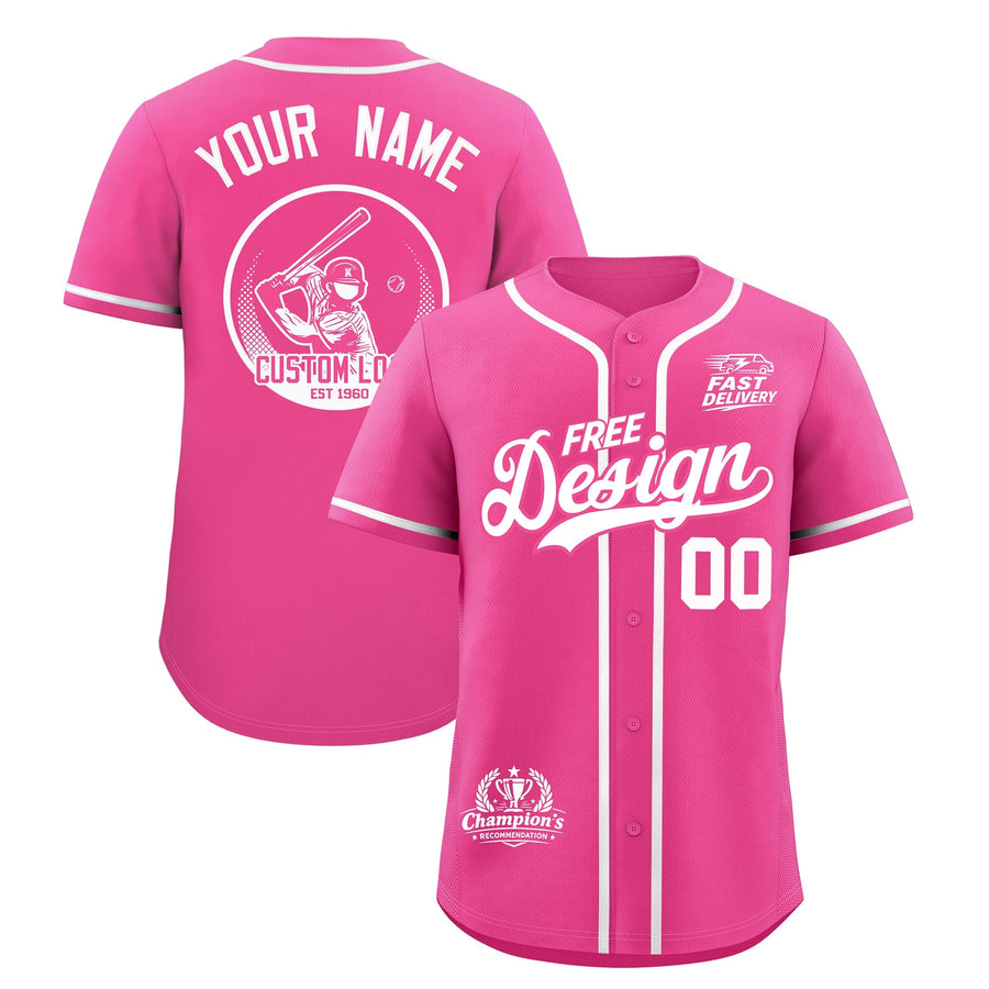 Custom Pink White Classic Style Baseball Jersey Stitched Sports Uniform Personalized For Teams | BuyFootballJersey