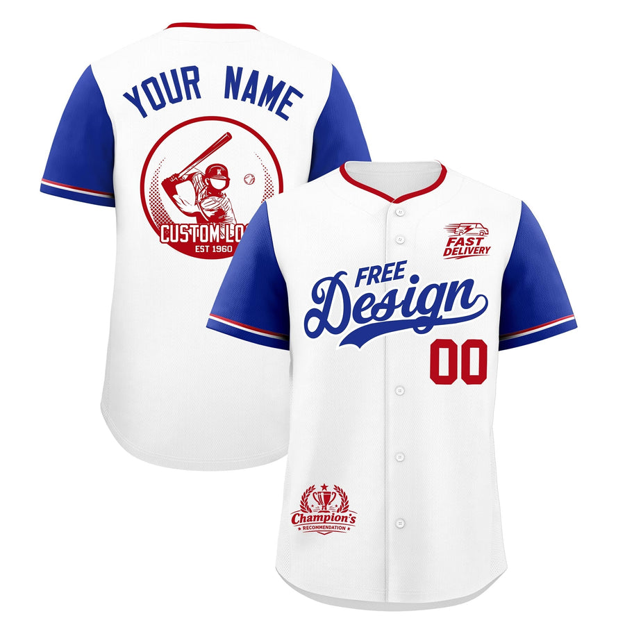 Custom White Royal Red Classic Style Baseball Jersey Stitched Sports Uniform Personalized For Teams | BuyFootballJersey