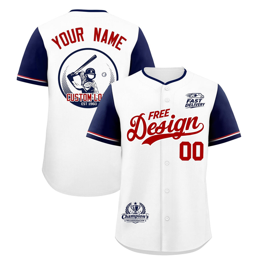 Custom White Red Navy Classic Style Baseball Jersey Stitched Sports Uniform Personalized For Teams | BuyFootballJersey
