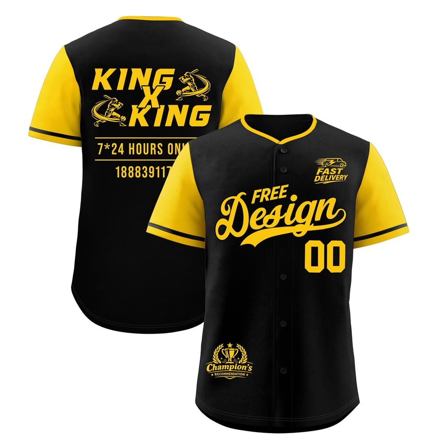 Custom Black Yellow Classic Style Baseball Jersey Stitched Sports Uniform Personalized For Teams | BuyFootballJersey