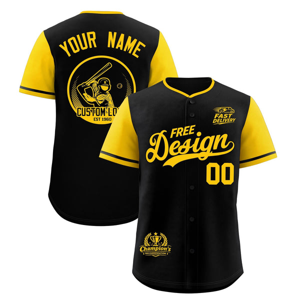 Custom Black Yellow Classic Style Baseball Jersey Stitched Sports Uniform Personalized For Teams | BuyFootballJersey