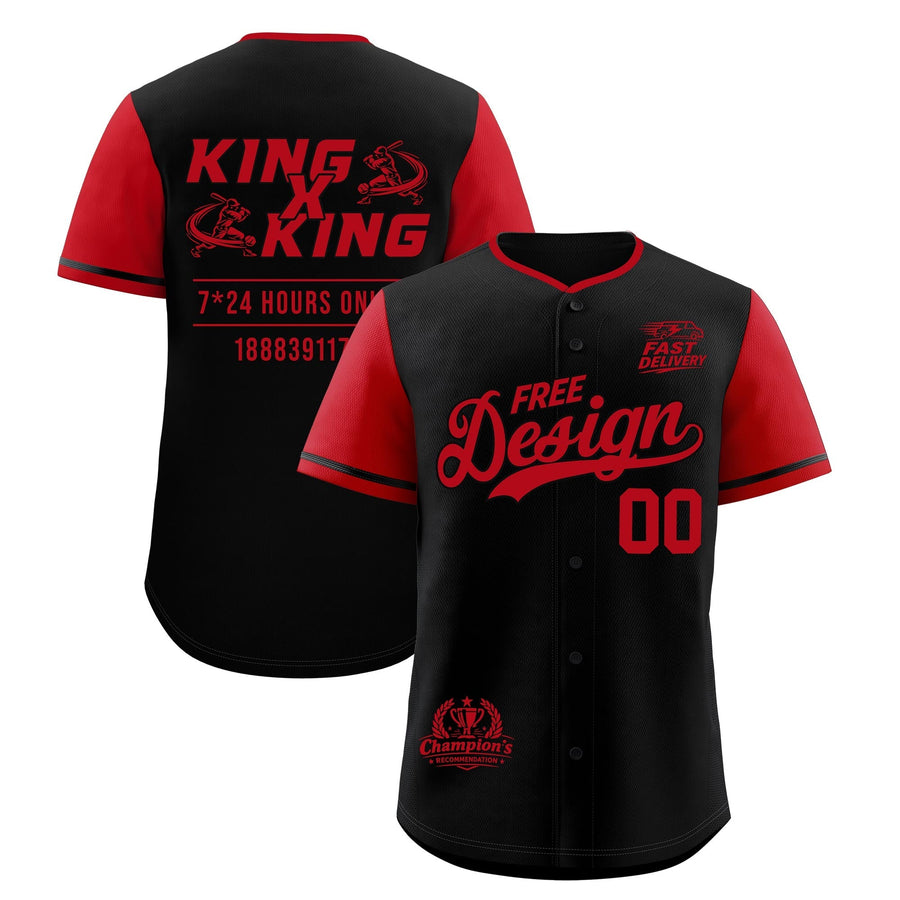 Custom Black Red Classic Style Baseball Jersey Stitched Sports Uniform Personalized For Teams | BuyFootballJersey