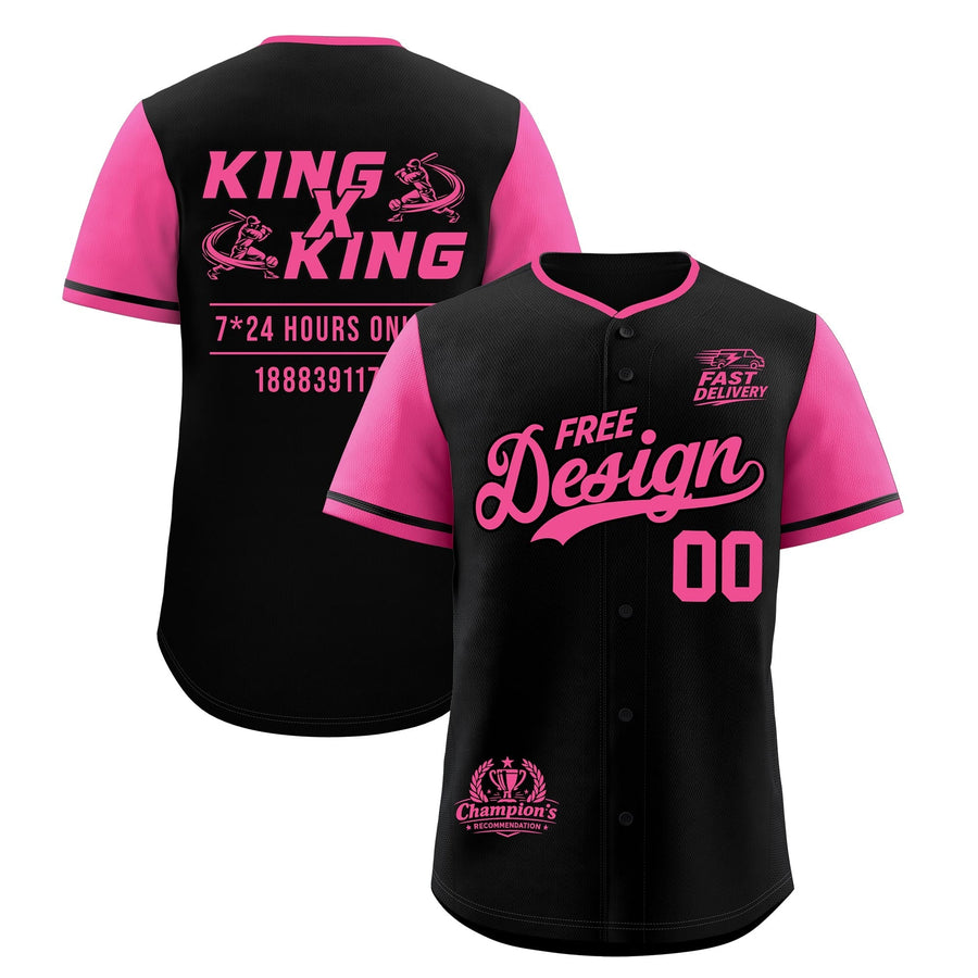 Custom Black Pink Classic Style Baseball Jersey Stitched Sports Uniform Personalized For Teams | BuyFootballJersey