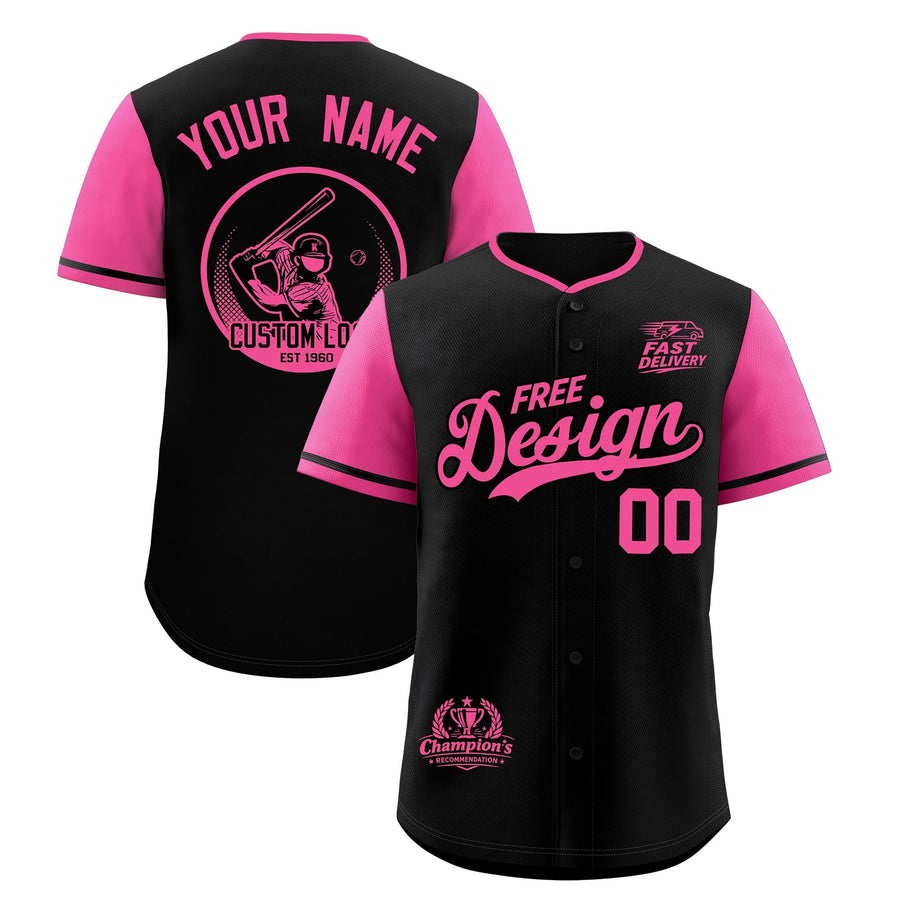 Custom Black Pink Classic Style Baseball Jersey Stitched Sports Uniform Personalized For Teams | BuyFootballJersey