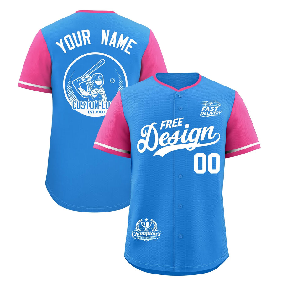 Custom Light Blue White Pink Classic Style Baseball Jersey Stitched Sports Uniform Personalized For Teams | BuyFootballJersey