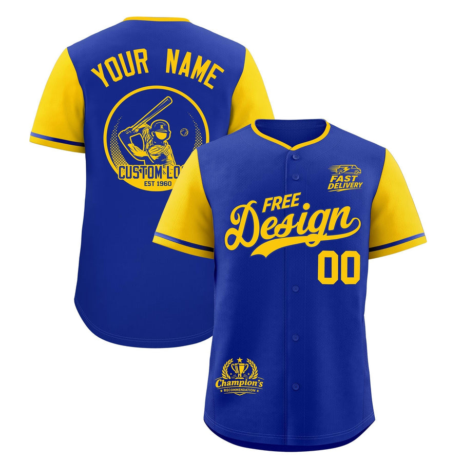 Custom Royal Yellow Classic Style Baseball Jersey Stitched Sports Uniform Personalized For Teams | BuyFootballJersey