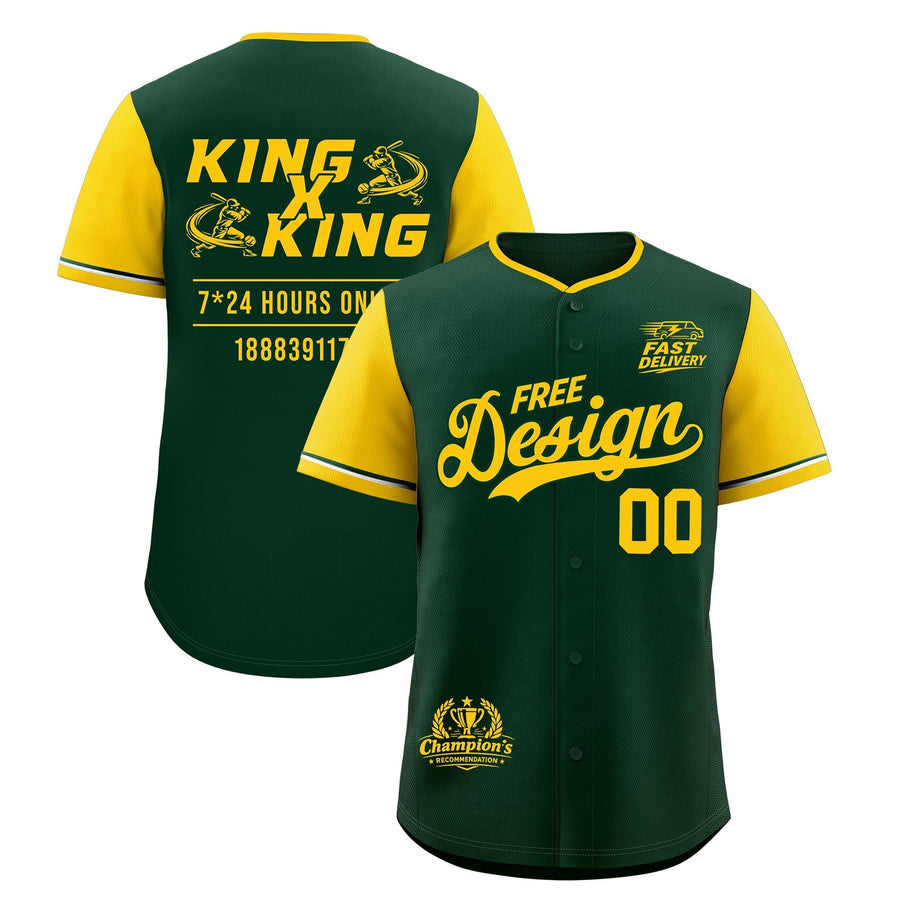 Custom Green Yellow Classic Style Baseball Jersey Stitched Sports Uniform Personalized For Teams | BuyFootballJersey