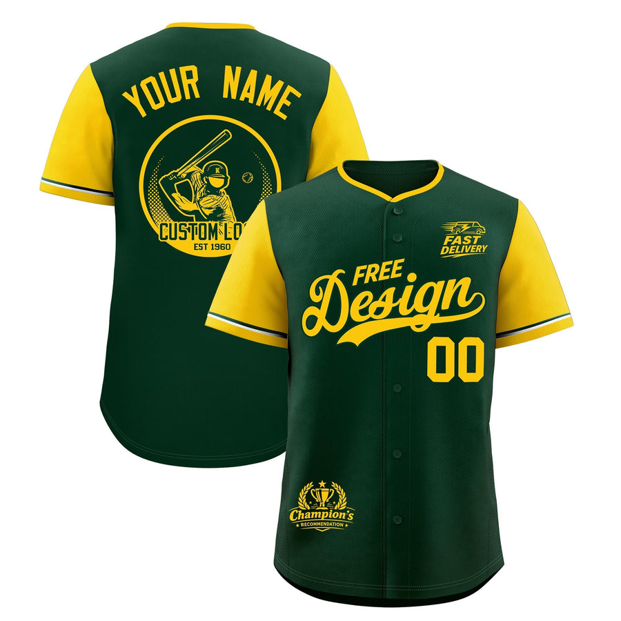 Custom Green Yellow Classic Style Baseball Jersey Stitched Sports Uniform Personalized For Teams | BuyFootballJersey