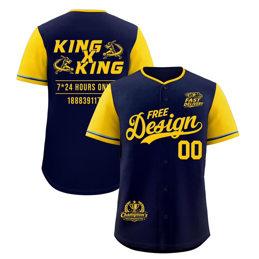 Custom Navy Powder Blue Classic Style Baseball Jersey Stitched Sports Uniform Personalized For Teams | BuyFootballJersey