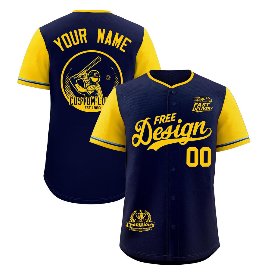 Custom Navy Powder Blue Classic Style Baseball Jersey Stitched Sports Uniform Personalized For Teams | BuyFootballJersey
