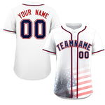 Custom White American Flag Patriotic Gradient Fashion Personalized Baseball Jersey | BuyFootballJersey