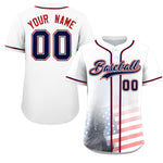 Custom White American Flag Patriotic Gradient Fashion Personalized Baseball Jersey | BuyFootballJersey