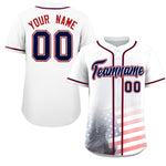 Custom White American Flag Patriotic Gradient Fashion Personalized Baseball Jersey | BuyFootballJersey