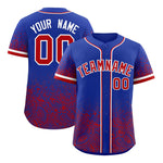 Custom Royal Red Floral Print Pattern Full Button Gradient Fashion Baseball Jersey | BuyFootballJersey