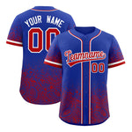 Custom Royal Red Floral Print Pattern Full Button Gradient Fashion Baseball Jersey | BuyFootballJersey