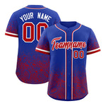 Custom Royal Red Floral Print Pattern Full Button Gradient Fashion Baseball Jersey | BuyFootballJersey
