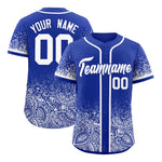 Custom Royal White Floral Print Pattern Full Button Gradient Fashion Baseball Jersey | BuyFootballJersey