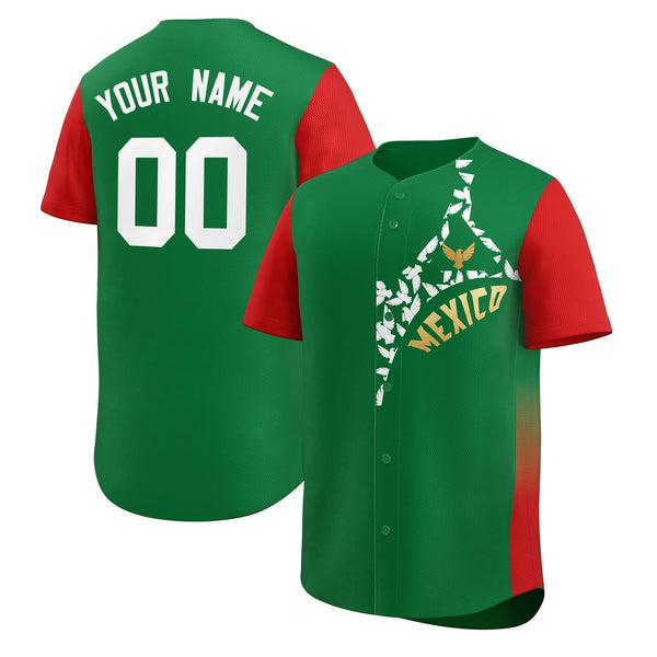 Custom Red Kelly Baseball Jerseys Green Graffiti Tournament-Style Style Eagle Graphic Watch Party Jersey | BuyFootballJersey