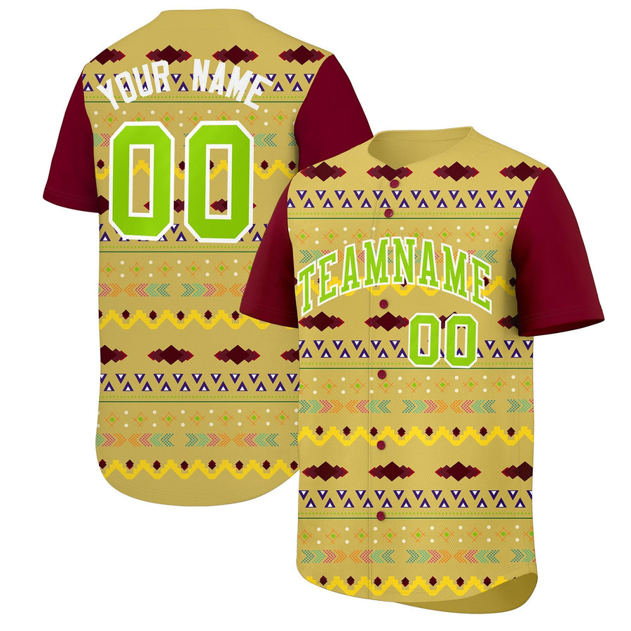 Custom Old Gold Crimson White Mexican style Lightweight Baseball Jersey | BuyFootballJersey
