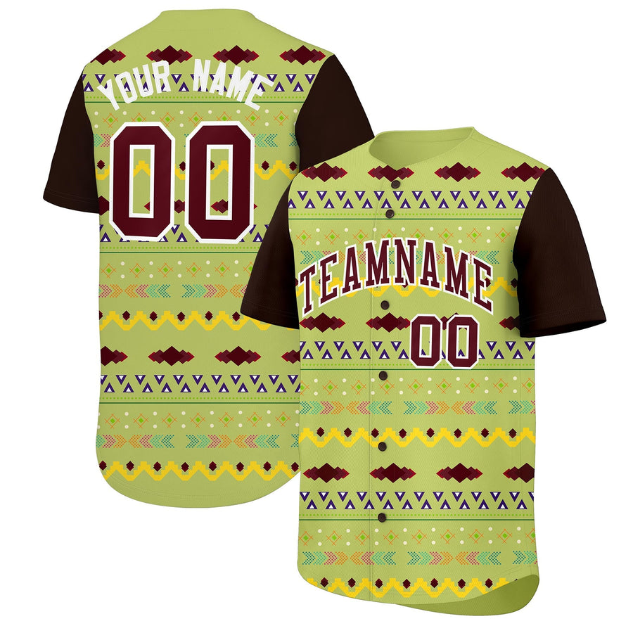 Custom Champagne Brown White Mexican style Lightweight Baseball Jersey | BuyFootballJersey