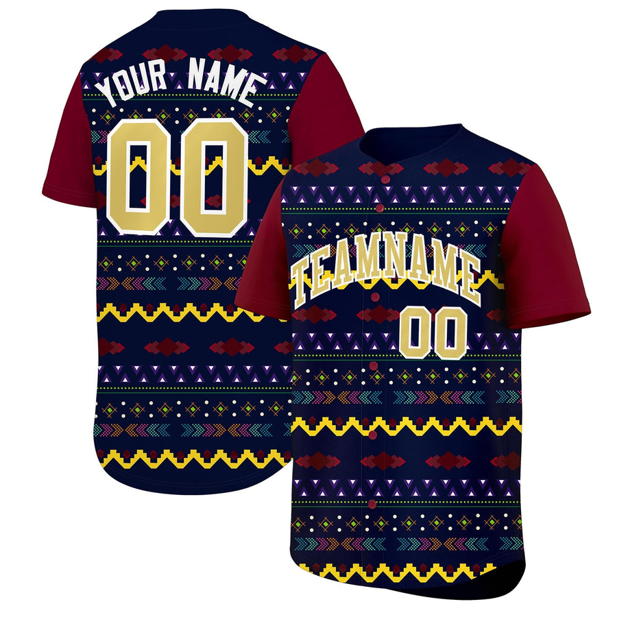 Custom Navy Crimson White Mexican style Breathable Baseball Jersey | BuyFootballJersey