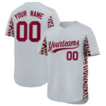 Custom Silver Crimson Personalized Leopard Graffiti Pattern Side Design Baseball Jersey | BuyFootballJersey