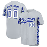 Custom Silver Royal Personalized Leopard Graffiti Pattern Side Design Baseball Jersey | BuyFootballJersey