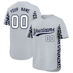 Custom Silver Navy Personalized Leopard Graffiti Pattern Side Design Baseball Jersey | BuyFootballJersey