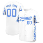 Custom White Powder Blue Personalized Leopard Graffiti Pattern Side Design Baseball Jersey | BuyFootballJersey