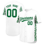 Custom White Kelly Green Personalized Leopard Graffiti Pattern Side Design Baseball Jersey | BuyFootballJersey