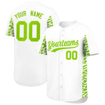 Custom White Neon Green Personalized Leopard Graffiti Pattern Side Design Baseball Jersey | BuyFootballJersey