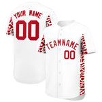Custom White Red Personalized Leopard Graffiti Pattern Side Design Baseball Jersey | BuyFootballJersey