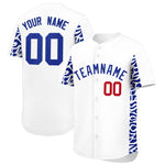 Custom White Royal Personalized Leopard Graffiti Pattern Side Design Baseball Jersey | BuyFootballJersey