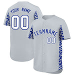 Custom Silver Royal Personalized Leopard Graffiti Pattern Side Design Baseball Jersey | BuyFootballJersey