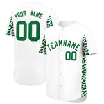 Custom White Kelly Green Personalized Leopard Graffiti Pattern Side Design Baseball Jersey | BuyFootballJersey