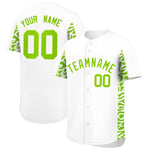 Custom White Neon Green Personalized Leopard Graffiti Pattern Side Design Baseball Jersey | BuyFootballJersey