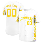 Custom White Gold Personalized Leopard Graffiti Pattern Side Design Baseball Jersey | BuyFootballJersey