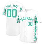 Custom White Bright Green Personalized Leopard Graffiti Pattern Side Design Baseball Jersey | BuyFootballJersey
