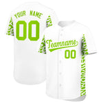 Custom White Neon Green Personalized Leopard Graffiti Pattern Side Design Baseball Jersey | BuyFootballJersey