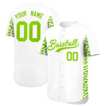 Custom White Neon Green Personalized Leopard Graffiti Pattern Side Design Baseball Jersey | BuyFootballJersey