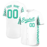 Custom White Bright Green Personalized Leopard Graffiti Pattern Side Design Baseball Jersey | BuyFootballJersey