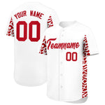 Custom White Red Personalized Leopard Graffiti Pattern Side Design Baseball Jersey | BuyFootballJersey